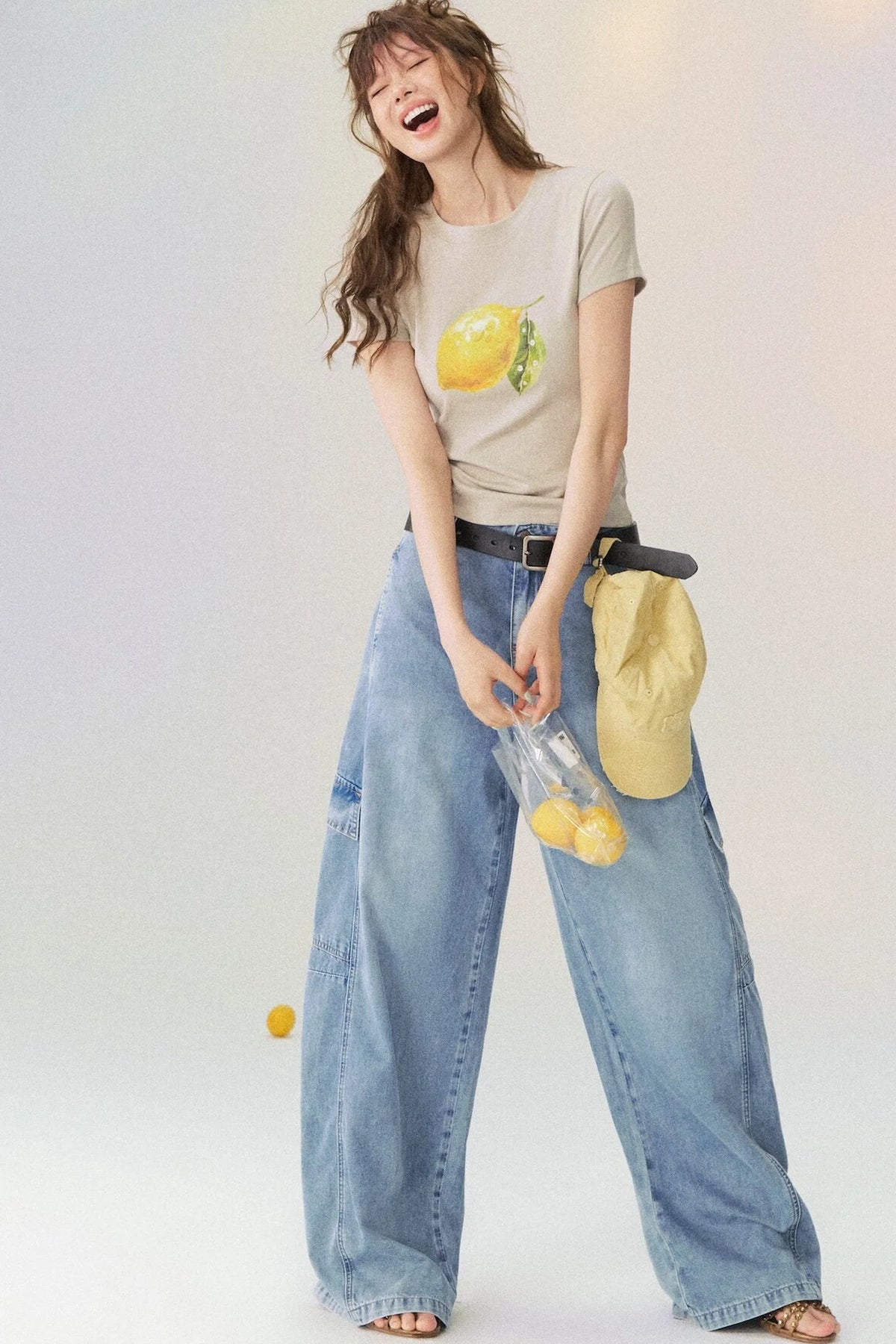 Multi-Pocket Wide-Leg Denim Jeans