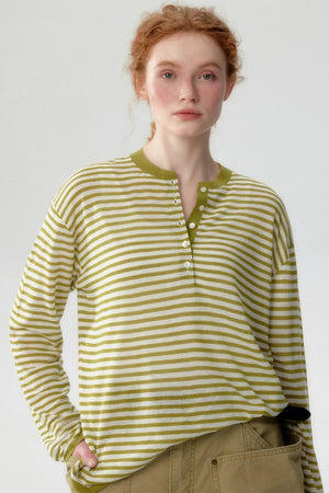 Mustard Striped Knit T-shirt