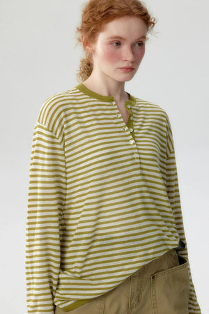 Mustard Striped Knit T-shirt