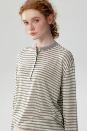 Mustard Striped Knit T-shirt