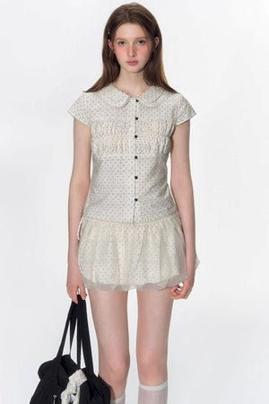 Nap Dot Mesh Culottes Set-Up