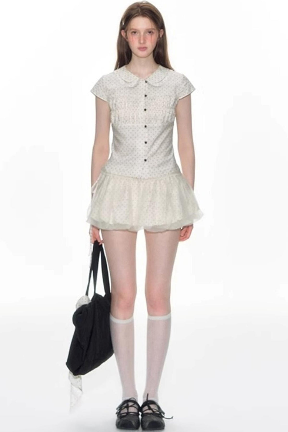 Nap Dot Mesh Culottes Set-Up