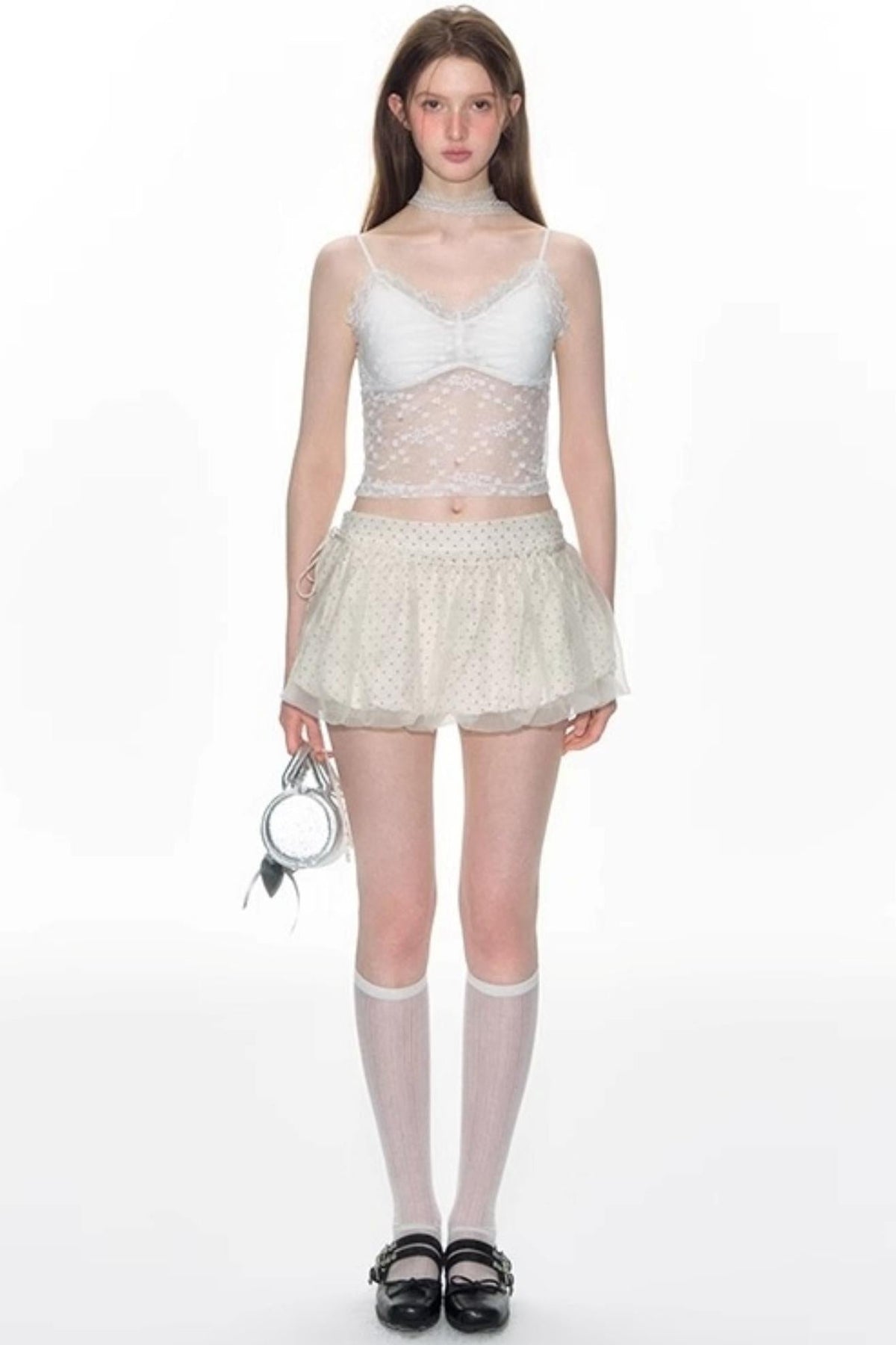 Nap Dot Mesh Culottes Set-Up