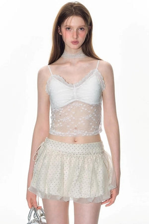 Nap Dot Mesh Culottes Set-Up