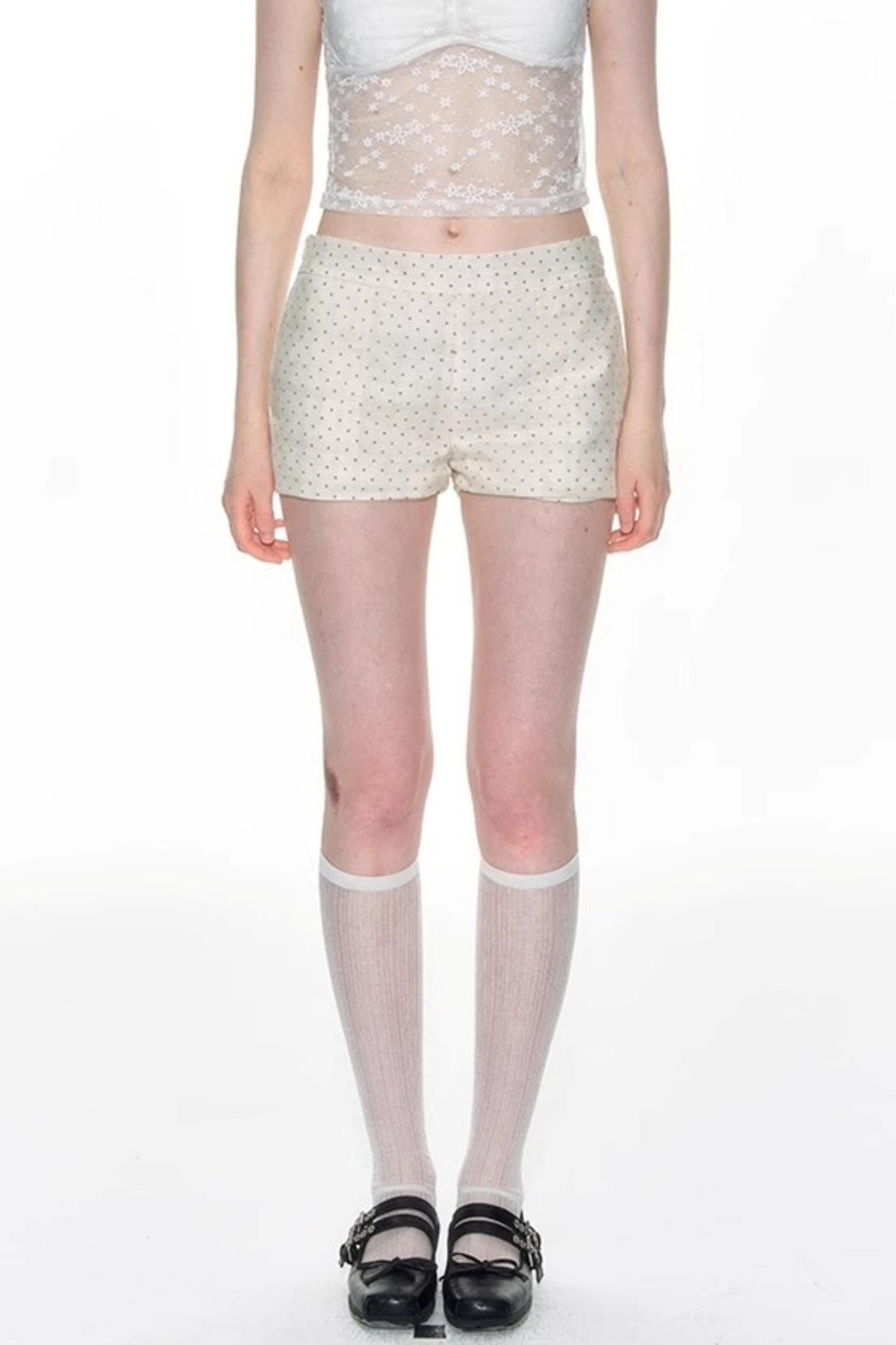 Nap Dot Mesh Culottes Set-Up