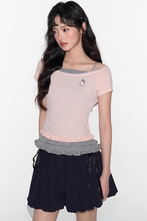 Nap Embroidery Short Sleeve T-Shirt