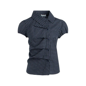 Nap Plaid Shirt & Pleated Skirt Set-Up
