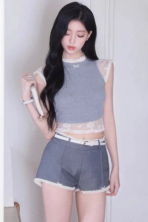 Narcissus Lace Sleeveless Vest Set-Up