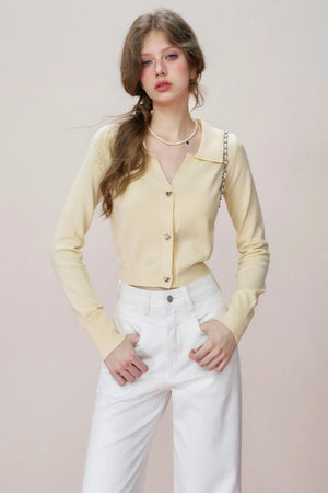 Narcissus Yellow Glow Knit Cardigan