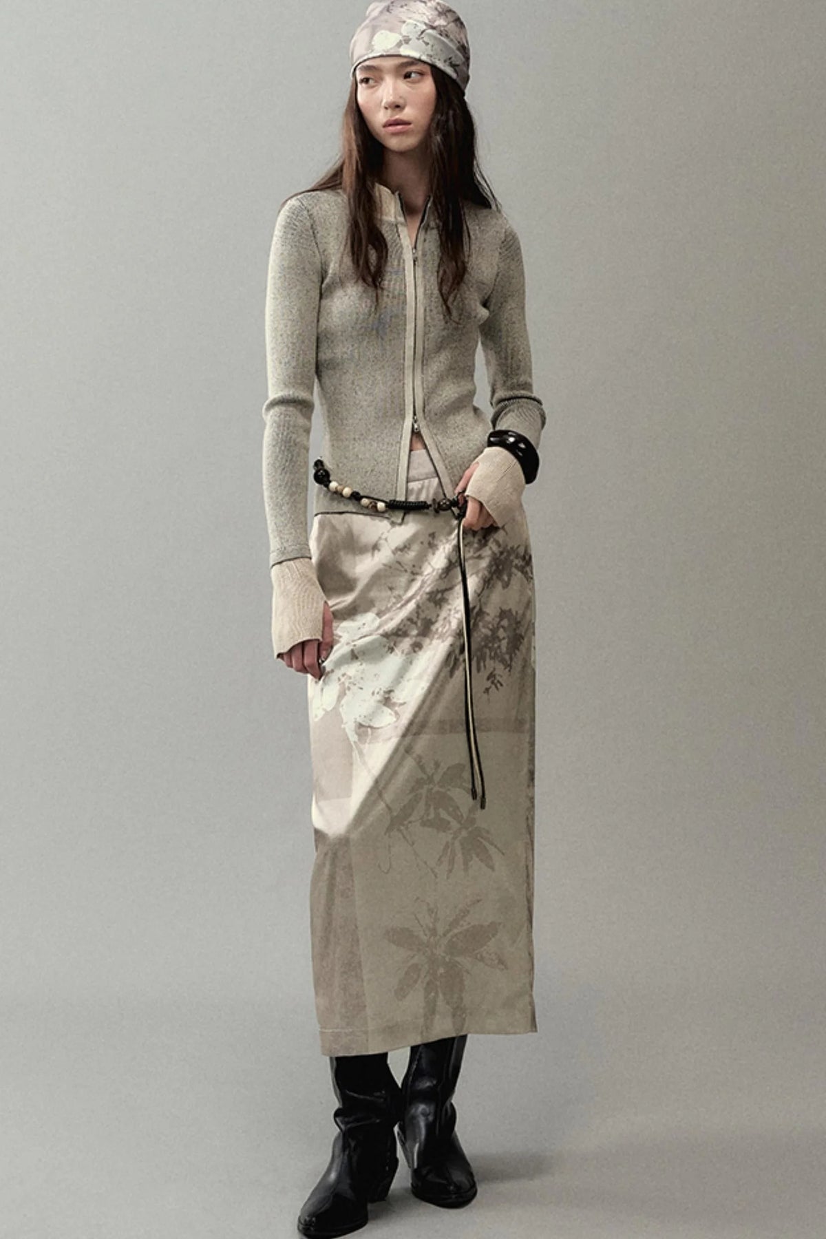 National Style Shadow Print Skirt