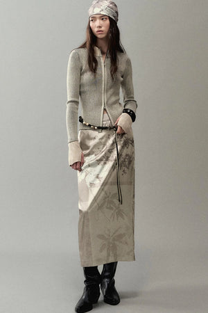 National Style Shadow Print Skirt