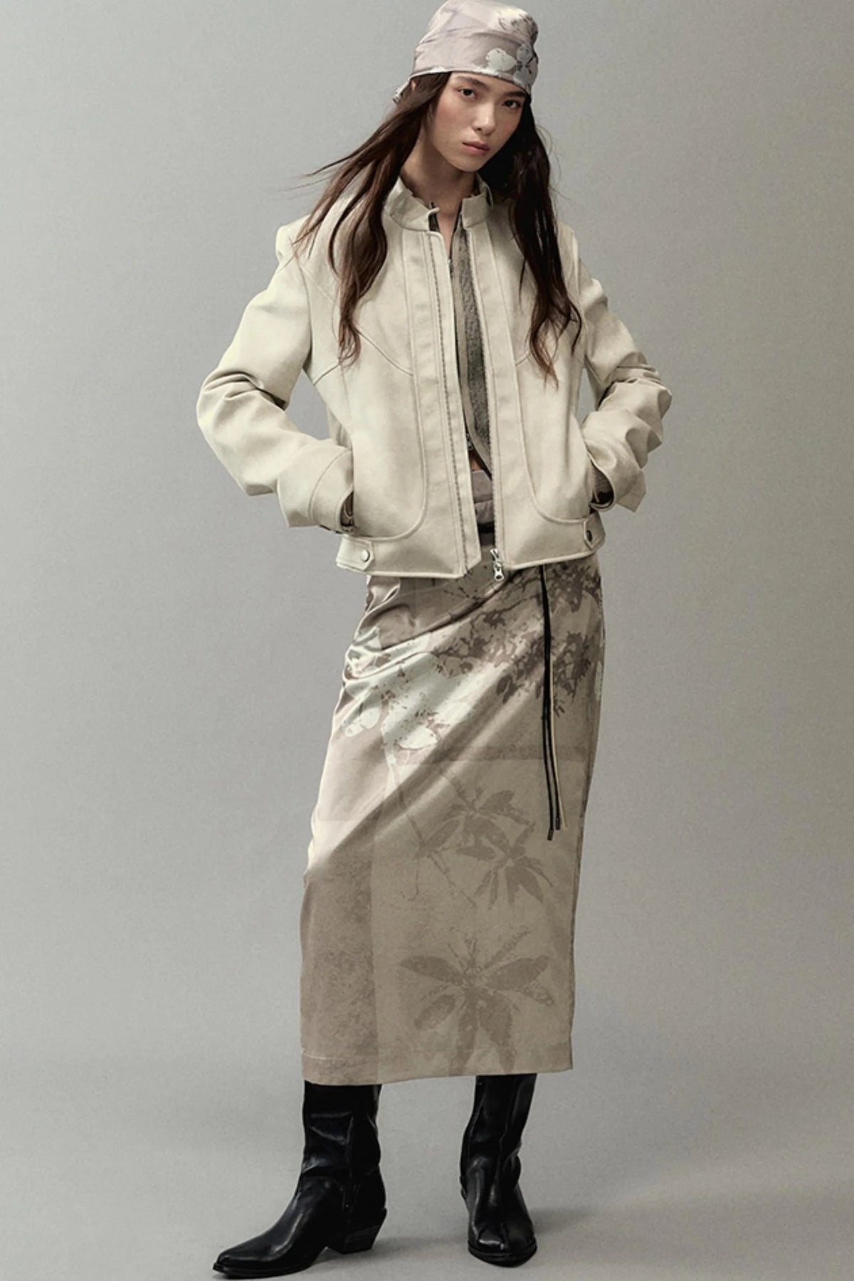 National Style Shadow Print Skirt