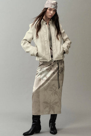 National Style Shadow Print Skirt