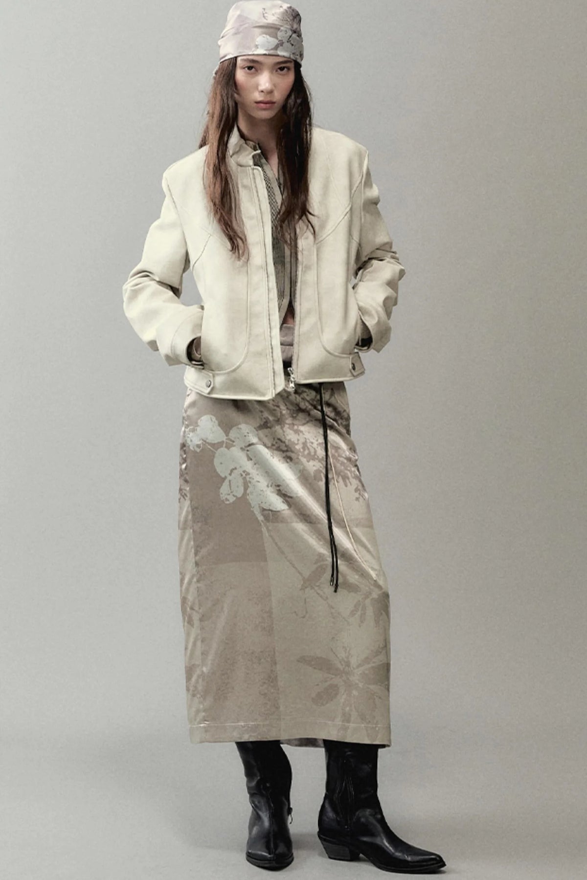 National Style Shadow Print Skirt