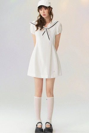 Nautical Diary Short Sleeve Dress