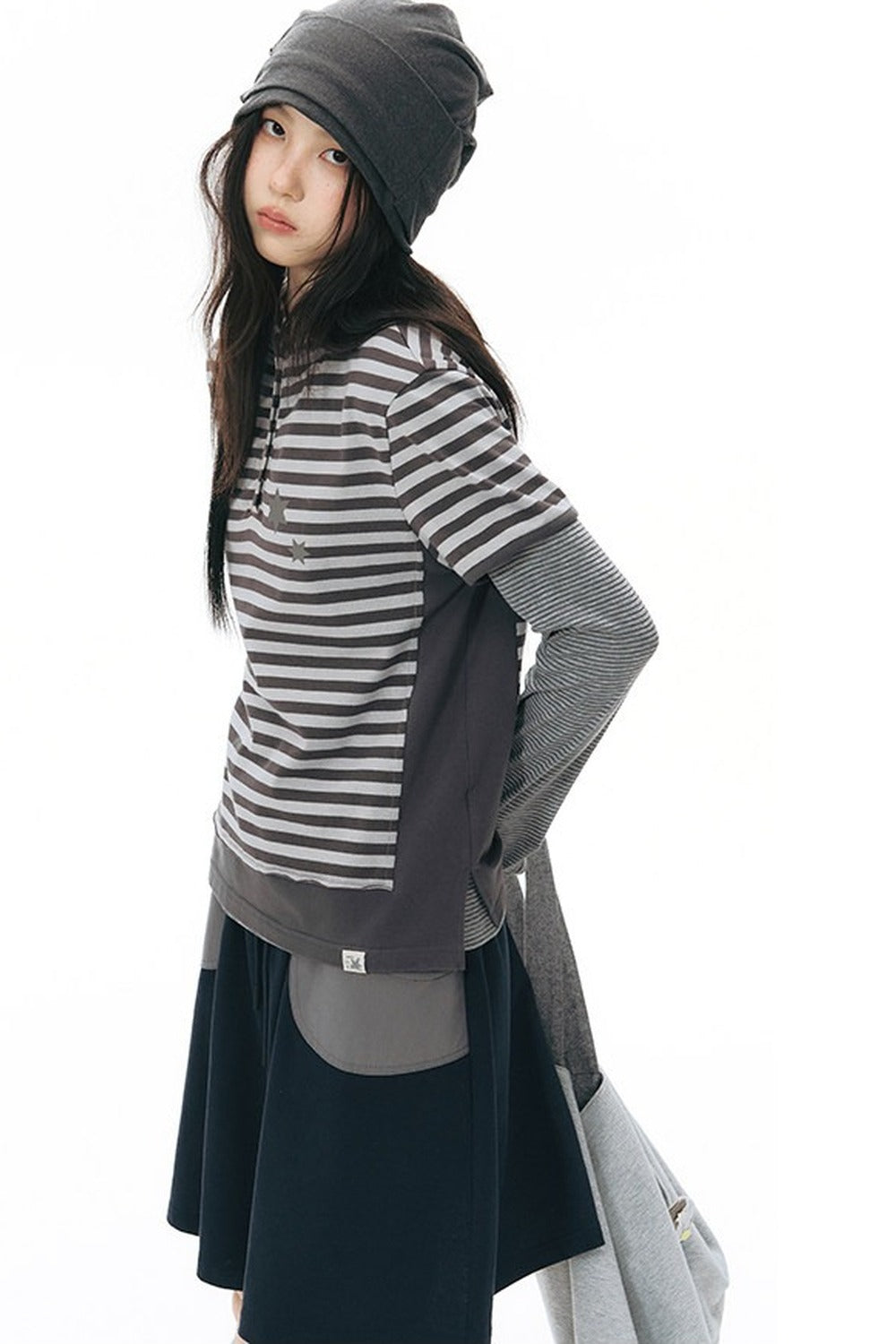 Navy Blue Pocket Sweat Skirt
