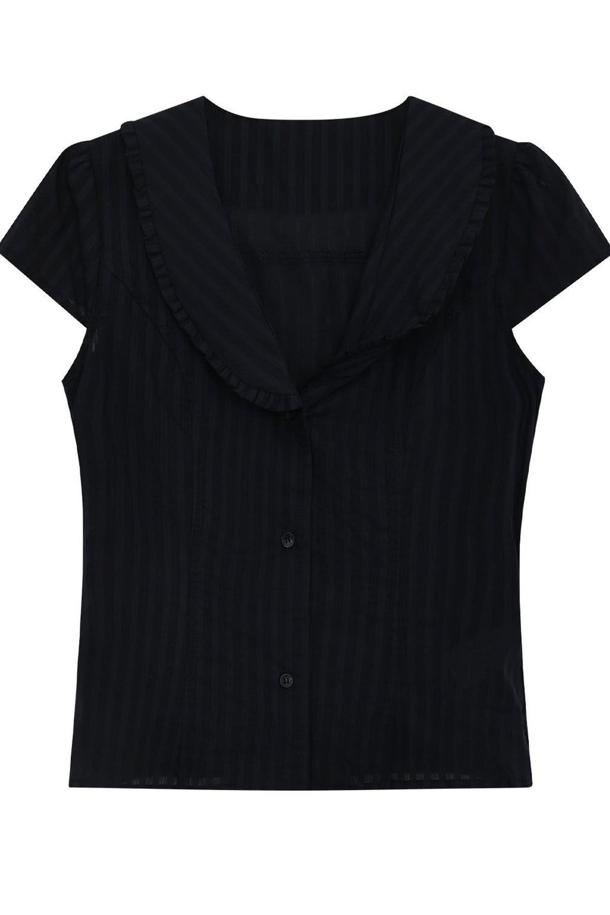 Navy Blue Vertical Stripe Shirt Set-Up