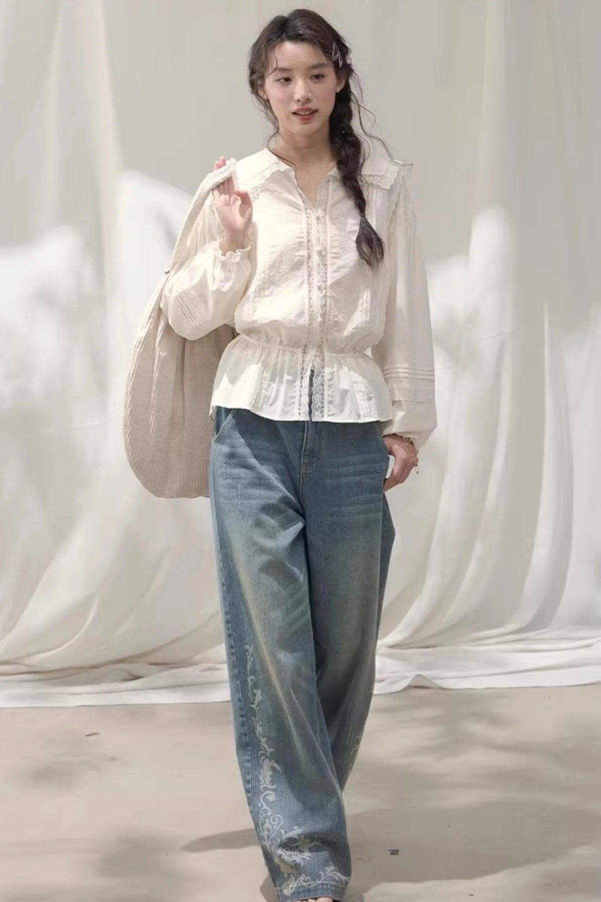 Navy Collar Breeze Shirt