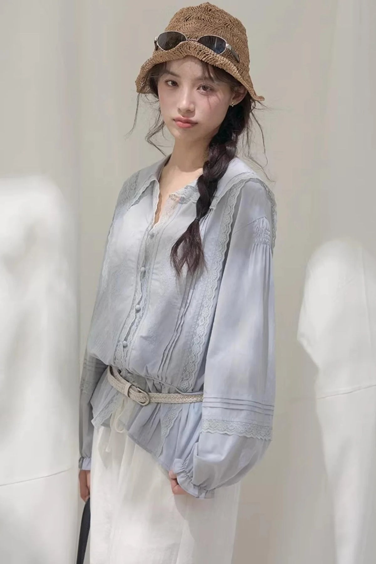 Navy Collar Breeze Shirt