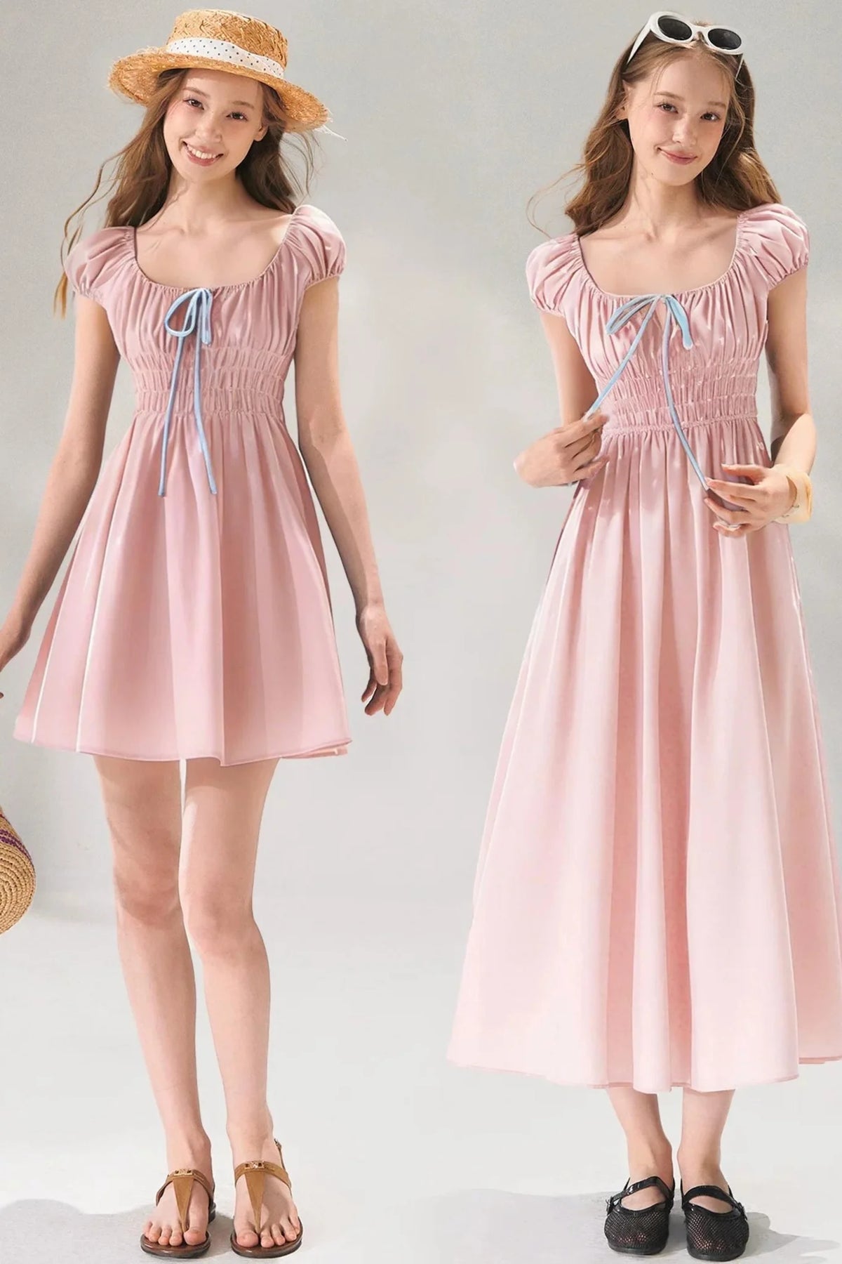 Navy Floral Tie-Up Dress