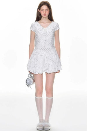 Navy Flower Bud Summer Dress