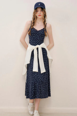 Navy Lace A-Line Dress