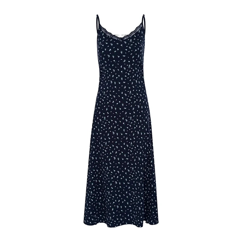 Navy Lace A-Line Dress