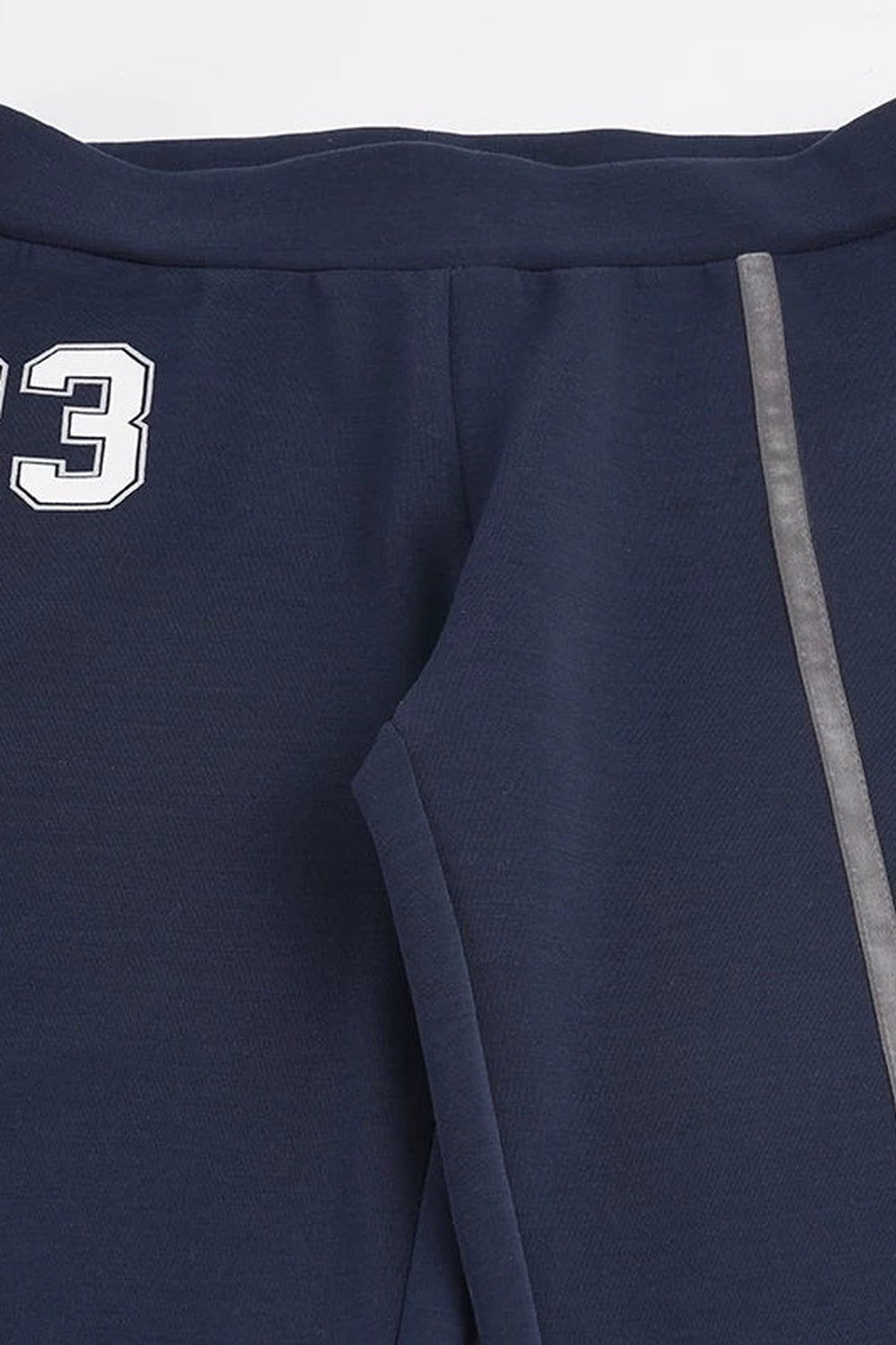 Navy Letter Print Flared Sweatpants