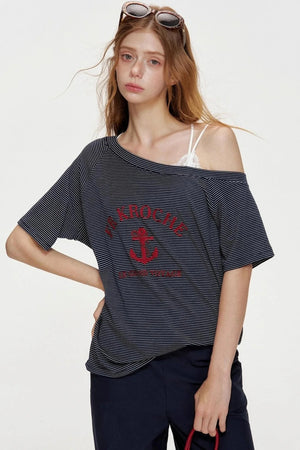Navycore Knitted Striped T-shirt