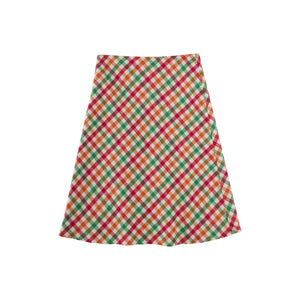 New Diagonal Plaid A-Line Skirt