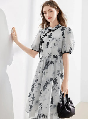 New Style Smudge Buckle Cheongsam Dress