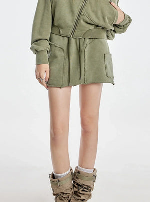 Niche Design Army Green Skirt