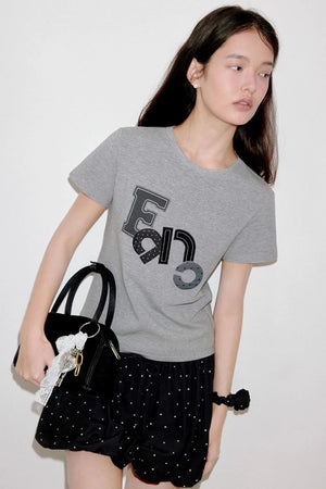 Niche Polka Dot Shoulder T-Shirt