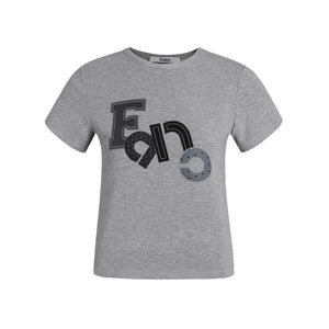 Niche Polka Dot Shoulder T-Shirt