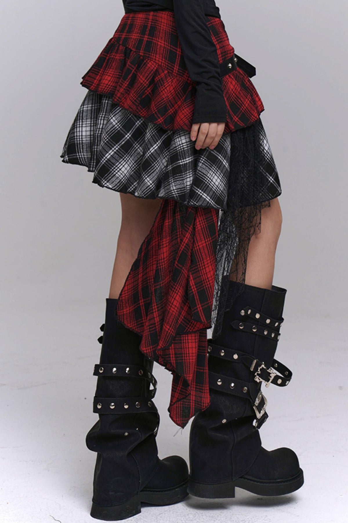 Niche Style Plaid Skirt