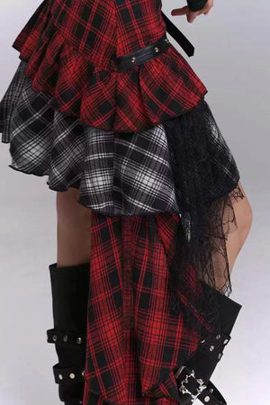 Niche Style Plaid Skirt