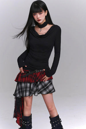 Niche Style Plaid Skirt