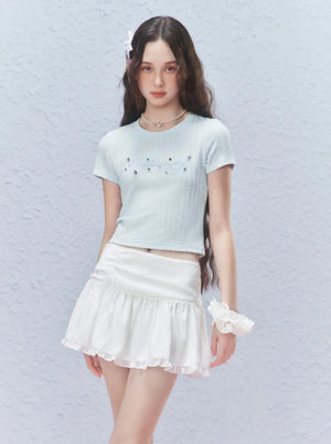 Niche Vintage Lace Hem Skirt