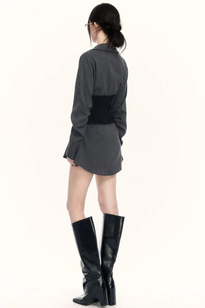 Niche Waist-Cinching Shirt Set