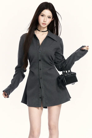 Niche Waist-Cinching Shirt Set