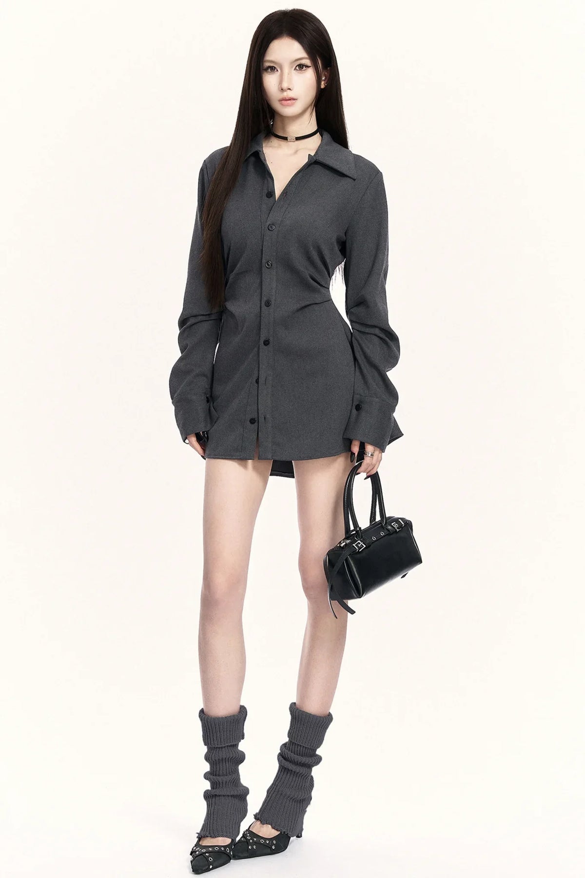 Niche Waist-Cinching Shirt Set