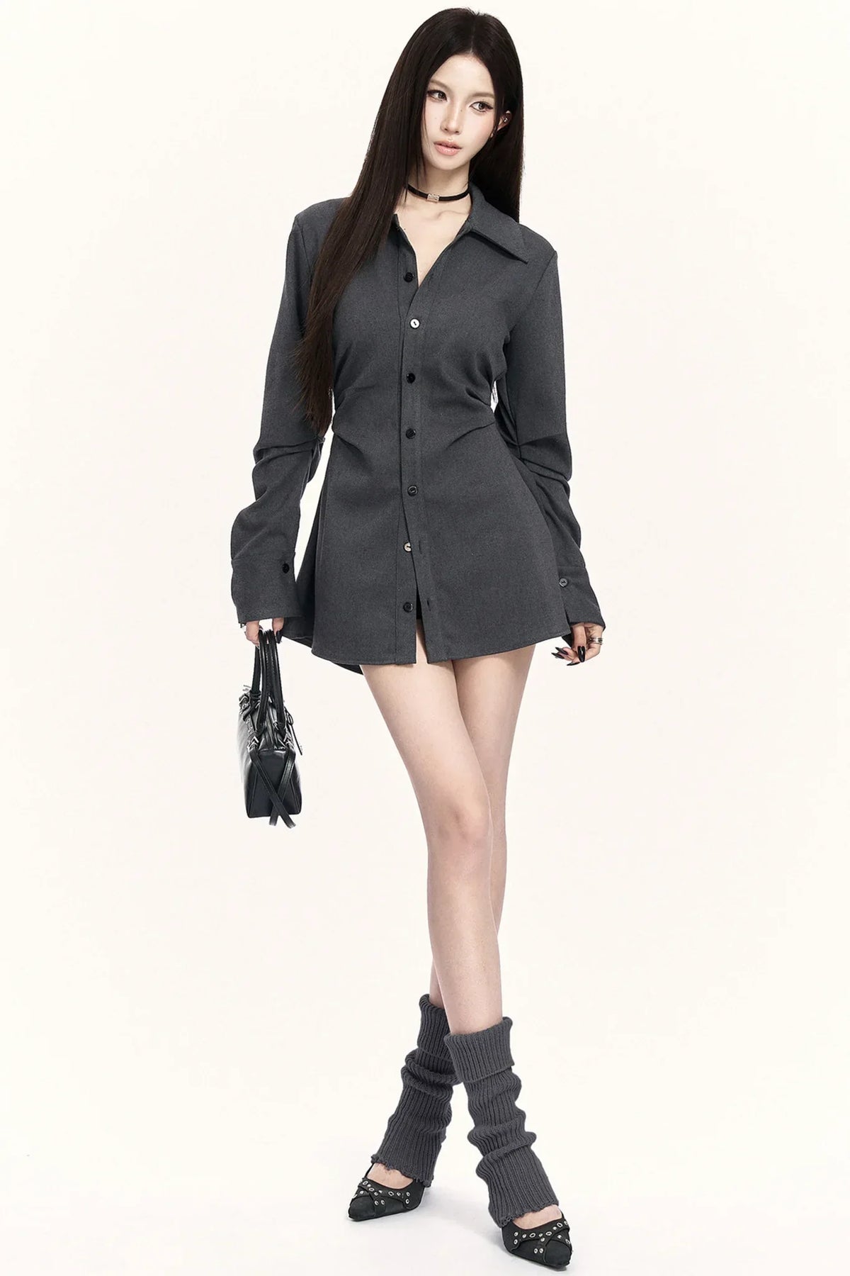 Niche Waist-Cinching Shirt Set