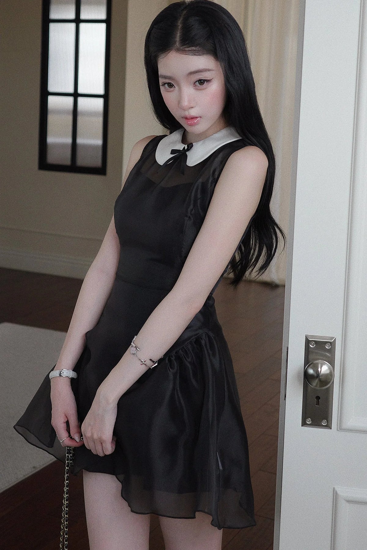 Night Banquet Bow Collar Dress