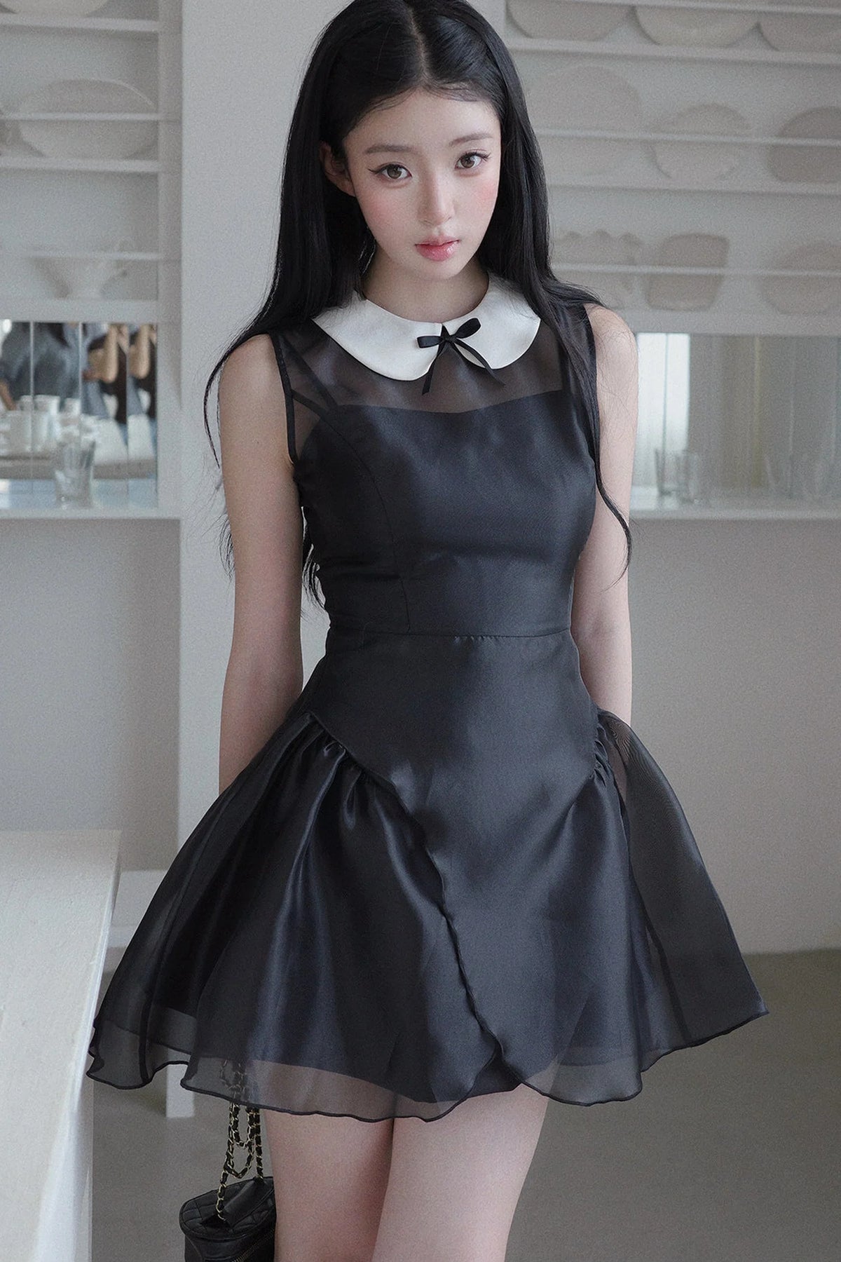 Night Banquet Bow Collar Dress