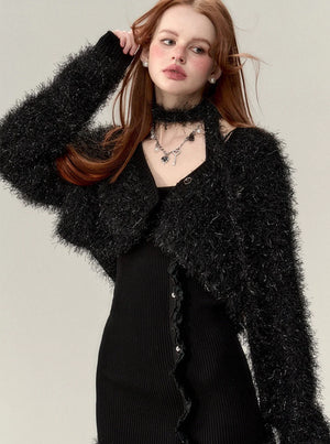 night mist black dress + jacket set
