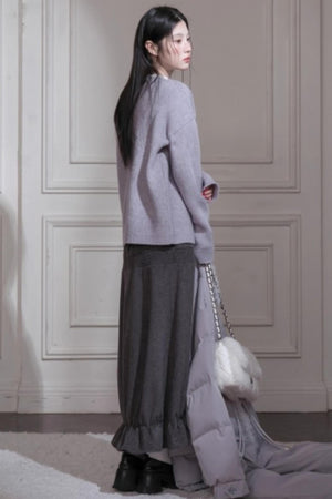 Night Mist Wool Skirt