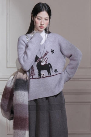 Night Mist Wool Skirt