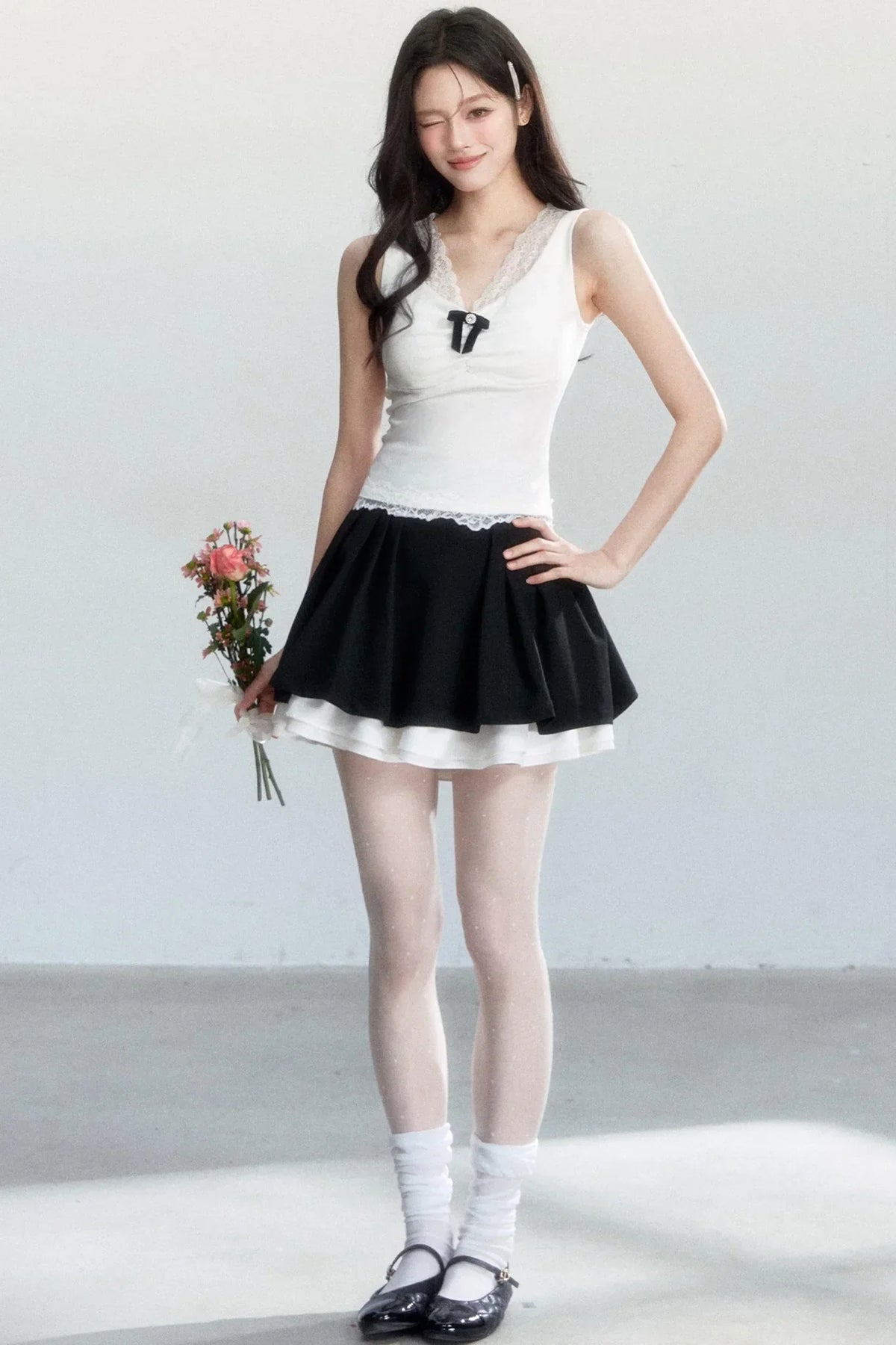 Nighttime Black Ruffle Skirt