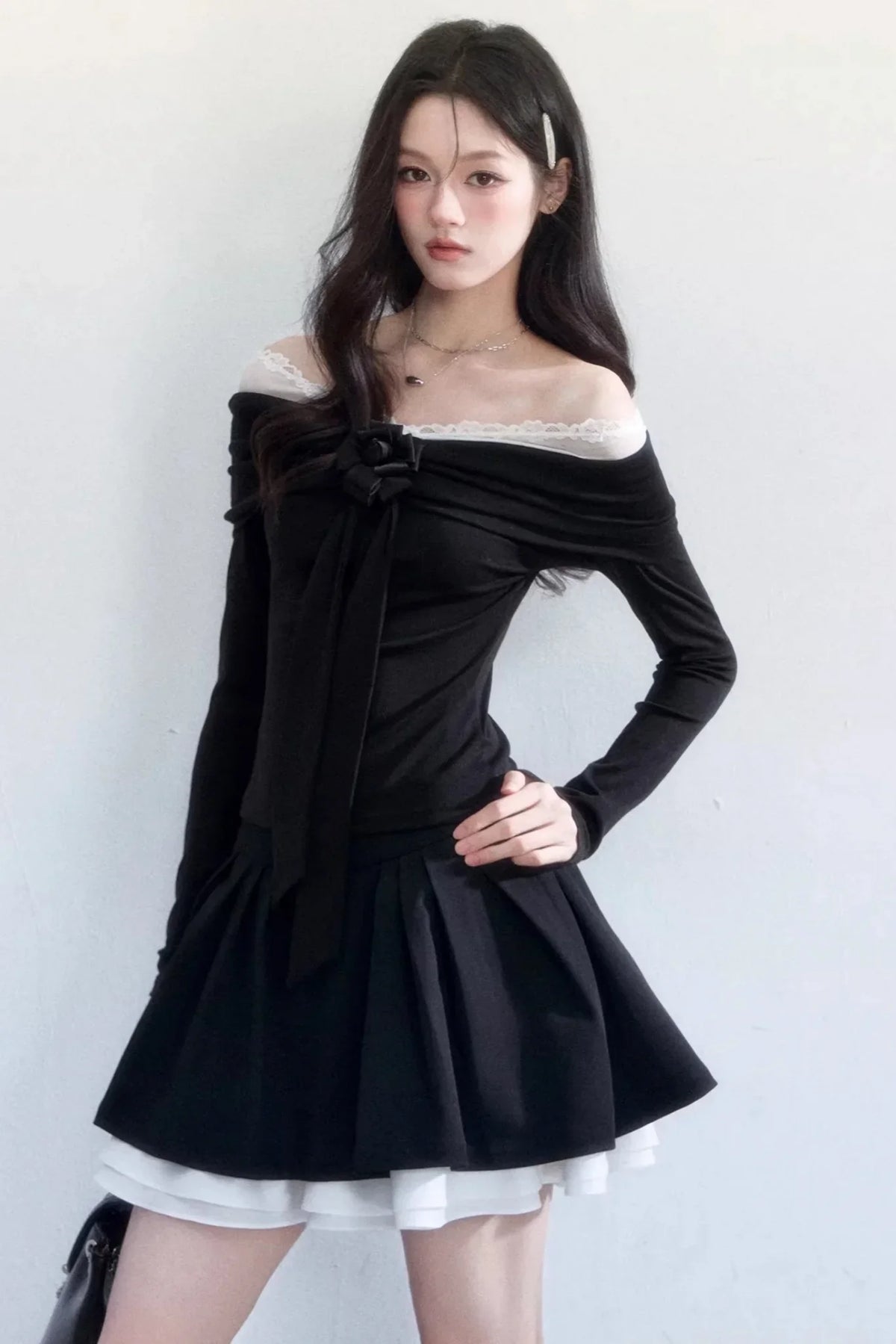 Nocturne Lace Off-Shoulder Top