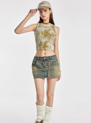Nostalgic Blue Low Waist Denim Skirt